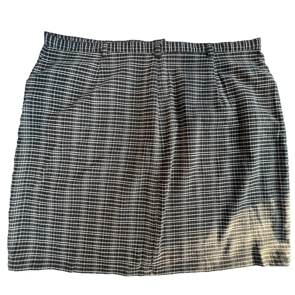 Y2K Plaid Mini Skirt Women 12 Black Gray Dark Academia Schoolcore Classic Preppy - Picture 3 of 11